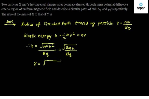 Two Particles X and Y Having Equal Charges