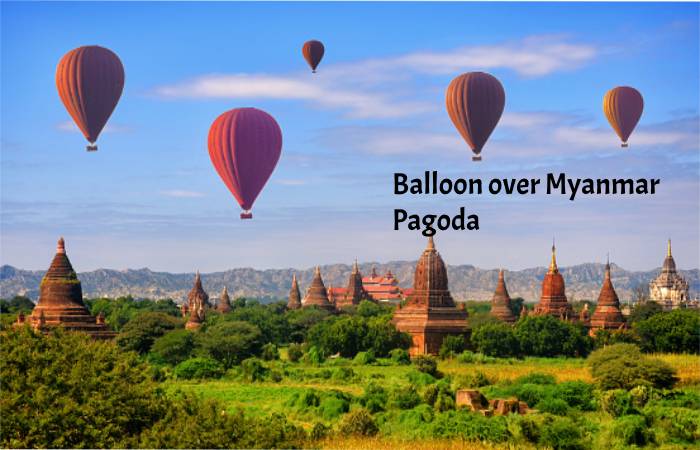 Balloon over Myanmar Pagoda