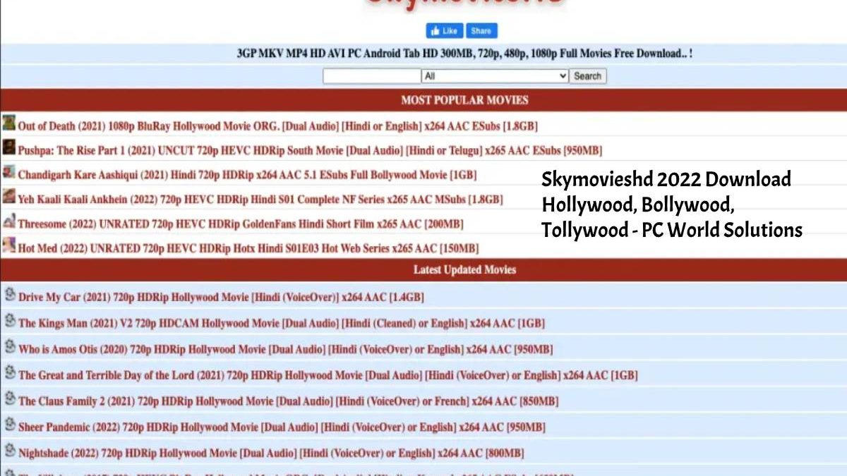 Skymovieshd 2022 Download Hollywood, Bollywood, Tollywood