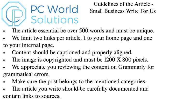 Small Business Write for Us Guidelines