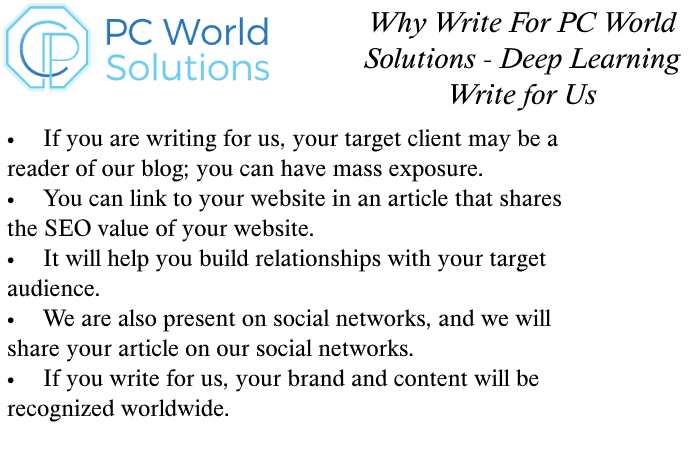Deep Learning Why Write for US