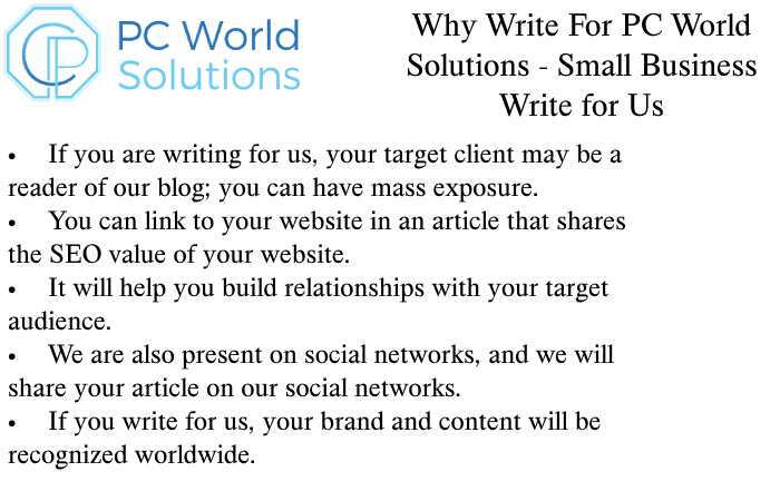 Small Business Why Write for US