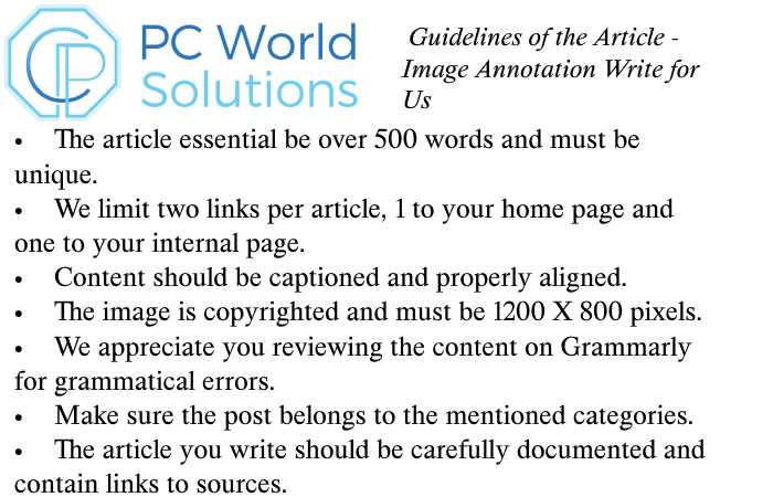 Guidelines Image Annotation Write for Us 