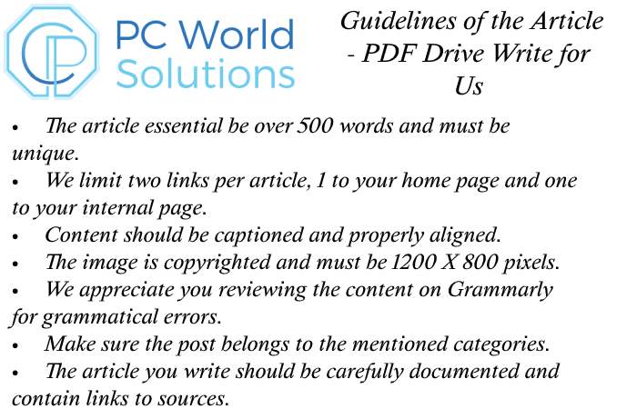 PDF Drive Write for Us Guidelines