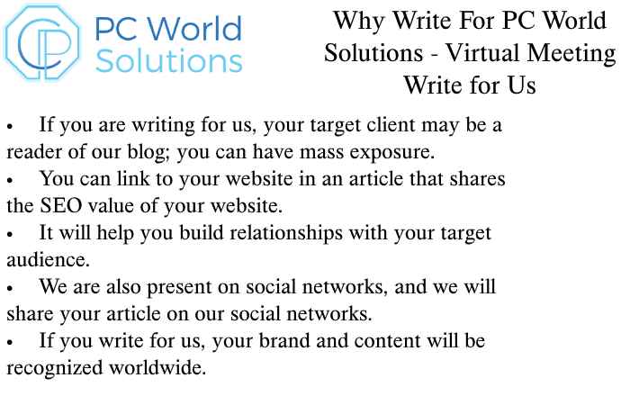 Virtual Meeting Why Write for Us